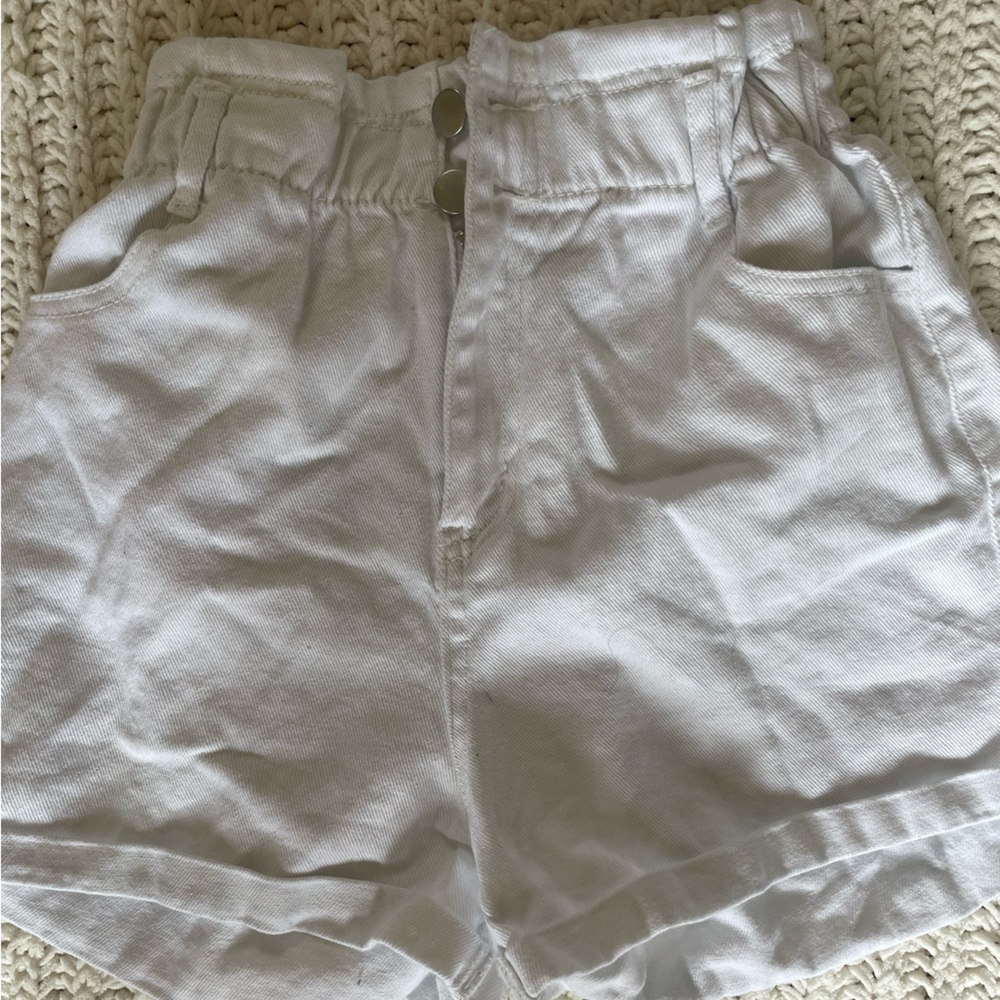 White paper bag shorts